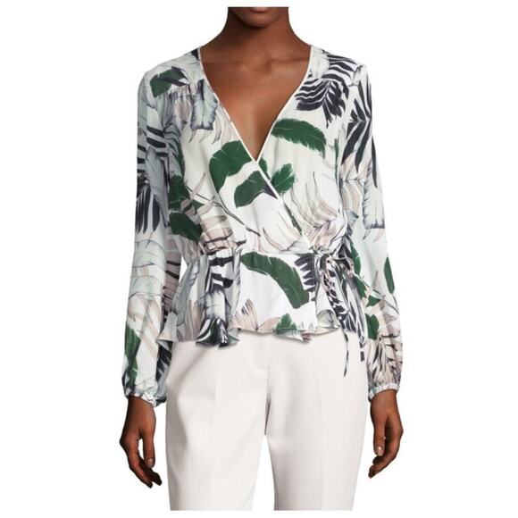 Milly Tops - Milly Womens Kia Tropical Print Silk Wrap Top Size 6
